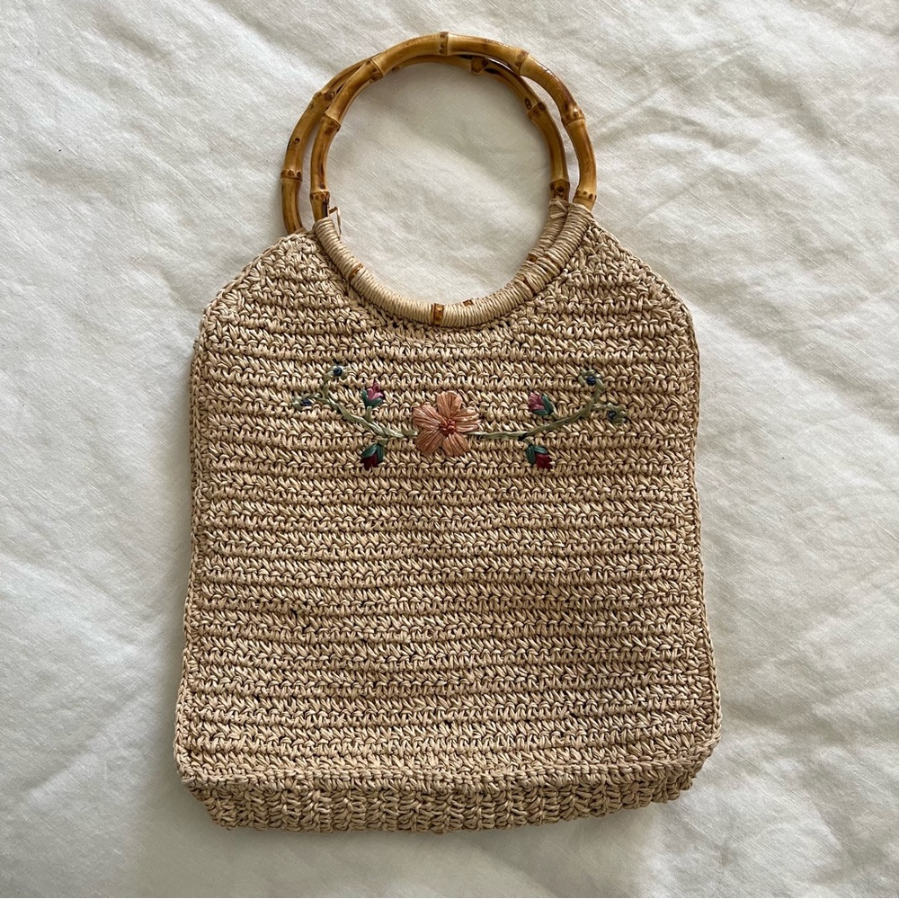 Vintage Floral Embroidered Woven Purse